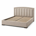 Modernes Polsterbett Beige, 215 × 170 × 120 cm, für Matratze 160 × 200 cm, mit Holzlattenrost