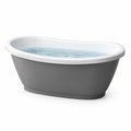 Freistehende ovale Badewanne aus Sanitäracryl, Grau/Weiß, 150 × 75 × 58 cm