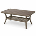 Moderner Gartentisch mit Ablage, 110 × 60 × 45 cm, Polyrattan in Braun