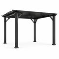 Freistehende Metall-Pergola mit offenem Lamellendach, 300 × 300 × 240 cm, Schwarz